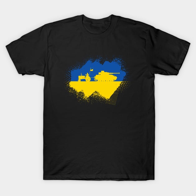 Ukraine Tractor Freedom T-Shirt by Alema Art